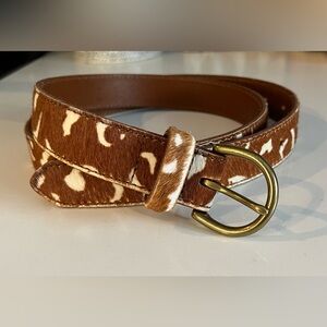 Animal print/ faux hair belt. Madewell size L